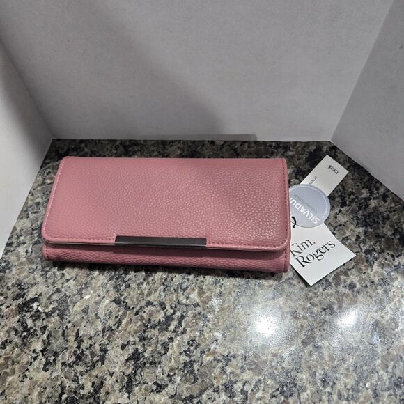 Kim Rogers® Slim Clutch Wallet 16BK-SANDSTONE PLUM - Picture 2 of 11